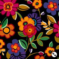 Michael Miller Fabrics Bright and Bold Bright Blooms Black