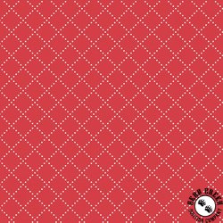 Windham Fabrics Clover and Dot Bias Grid Red